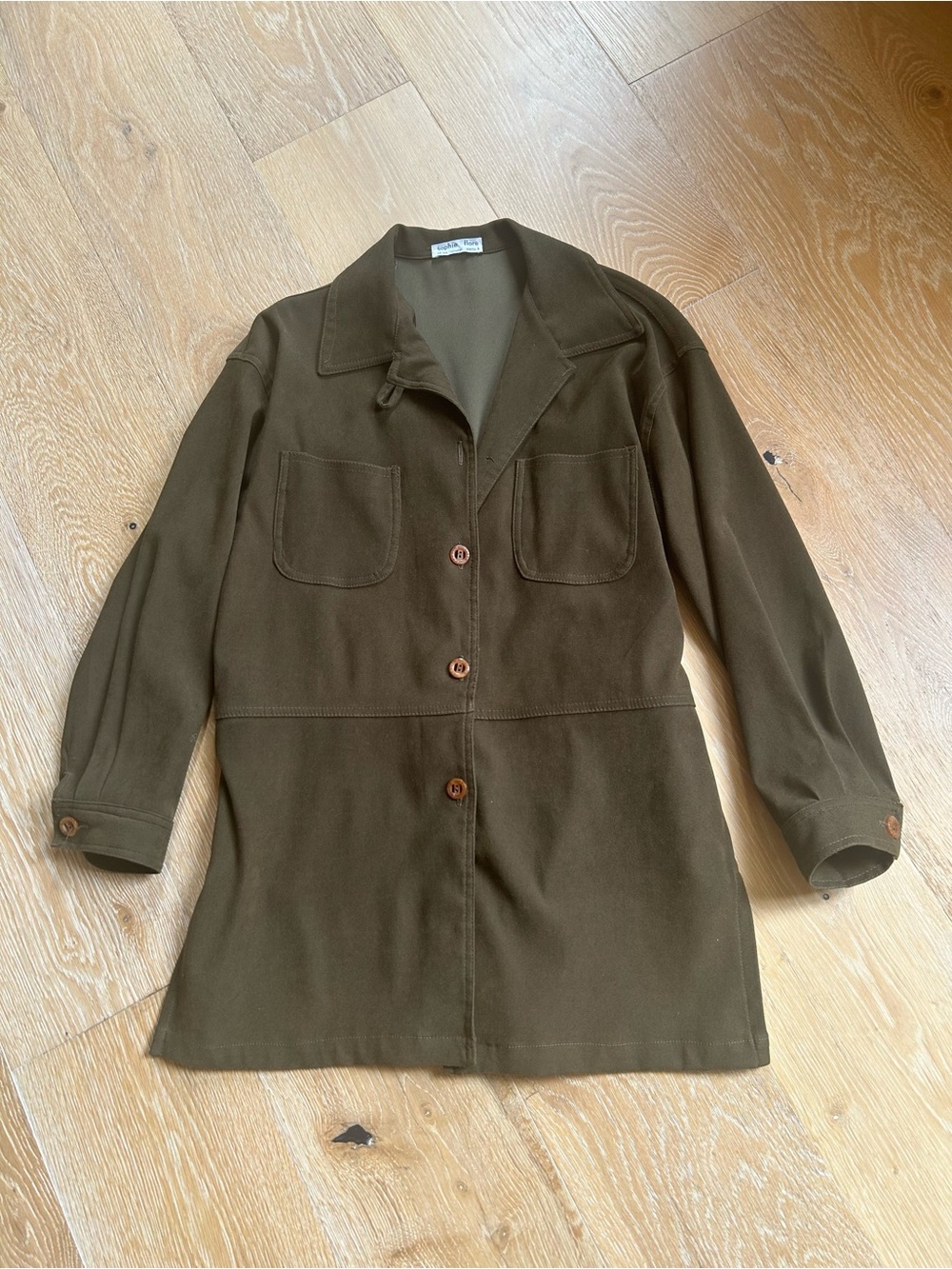 Women's Olive Utility Jacket 90s Vintage Paris